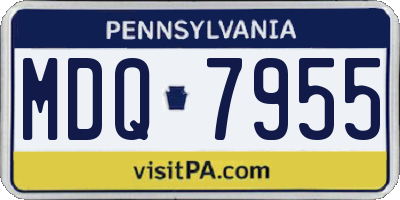 PA license plate MDQ7955