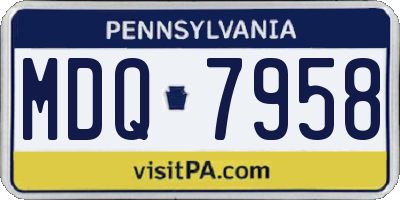 PA license plate MDQ7958
