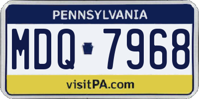 PA license plate MDQ7968