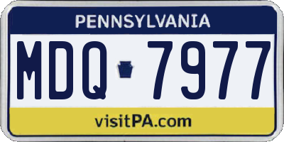 PA license plate MDQ7977