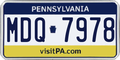 PA license plate MDQ7978