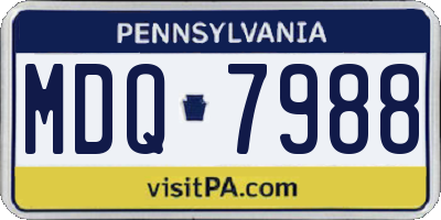 PA license plate MDQ7988