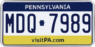 PA license plate MDQ7989