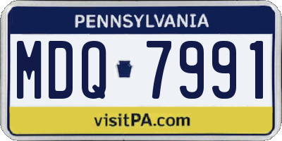 PA license plate MDQ7991
