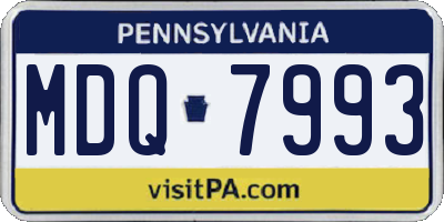 PA license plate MDQ7993