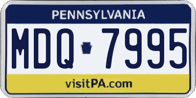 PA license plate MDQ7995