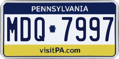 PA license plate MDQ7997