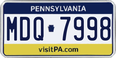 PA license plate MDQ7998