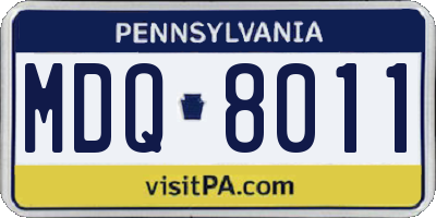 PA license plate MDQ8011