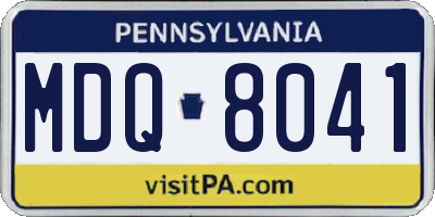 PA license plate MDQ8041