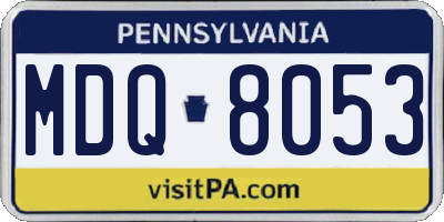 PA license plate MDQ8053