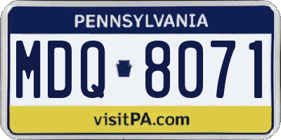 PA license plate MDQ8071