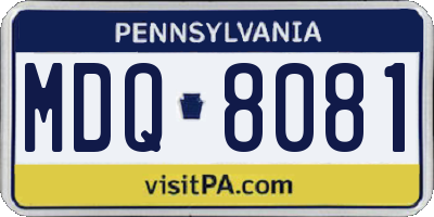 PA license plate MDQ8081