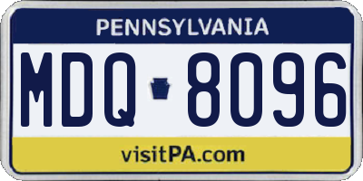 PA license plate MDQ8096