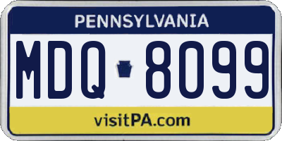 PA license plate MDQ8099