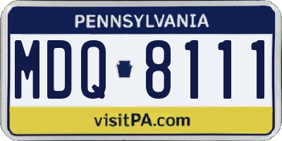 PA license plate MDQ8111