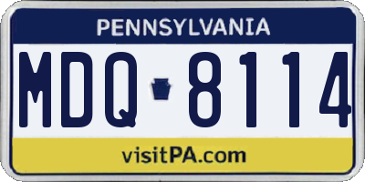 PA license plate MDQ8114