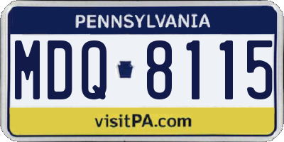 PA license plate MDQ8115