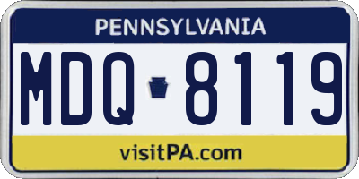 PA license plate MDQ8119