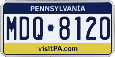 PA license plate MDQ8120