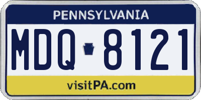 PA license plate MDQ8121