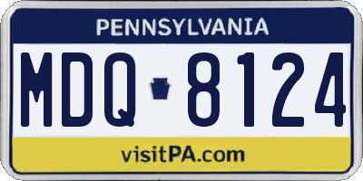 PA license plate MDQ8124