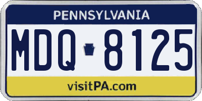 PA license plate MDQ8125