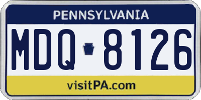 PA license plate MDQ8126