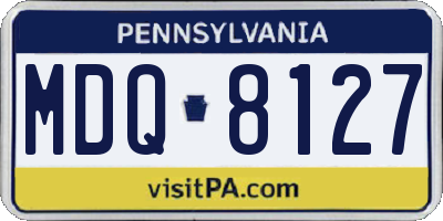 PA license plate MDQ8127