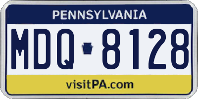 PA license plate MDQ8128