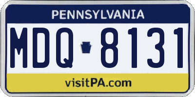 PA license plate MDQ8131