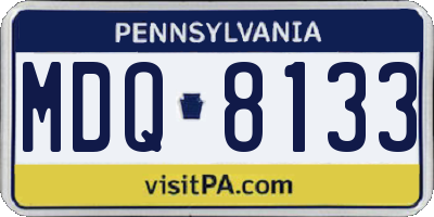 PA license plate MDQ8133