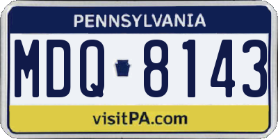 PA license plate MDQ8143