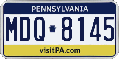 PA license plate MDQ8145