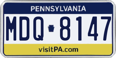PA license plate MDQ8147