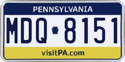 PA license plate MDQ8151