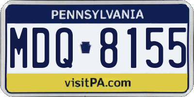 PA license plate MDQ8155