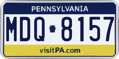 PA license plate MDQ8157