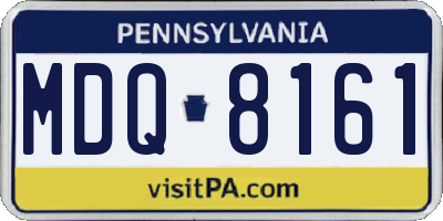 PA license plate MDQ8161