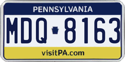 PA license plate MDQ8163