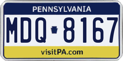 PA license plate MDQ8167