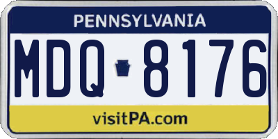 PA license plate MDQ8176