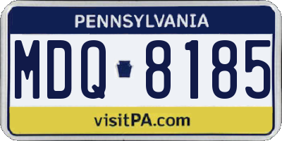 PA license plate MDQ8185
