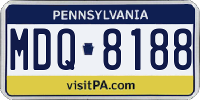 PA license plate MDQ8188