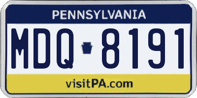 PA license plate MDQ8191