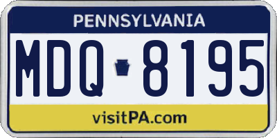 PA license plate MDQ8195