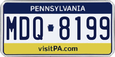 PA license plate MDQ8199