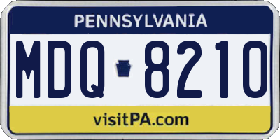 PA license plate MDQ8210