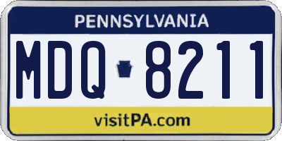 PA license plate MDQ8211