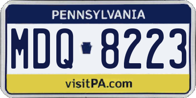 PA license plate MDQ8223